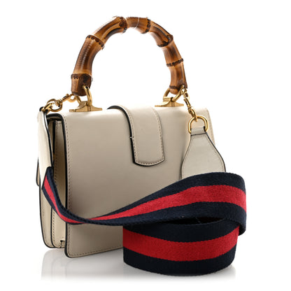 Gucci Calfskin Bamboo Web Mini Dionysus Top Handle Bag White Blue Hibiscus Red 3 of 14