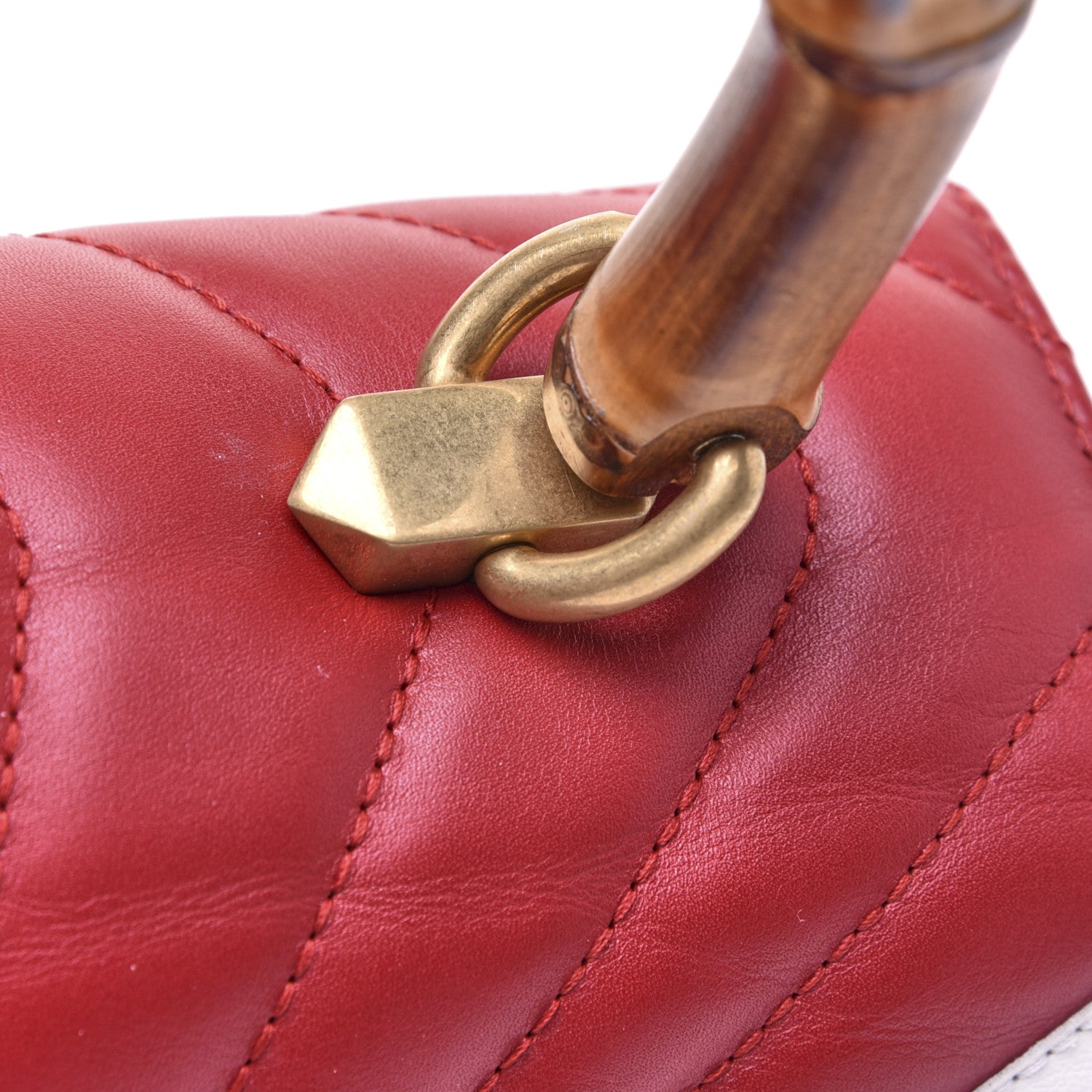Gucci Calfskin Bamboo Trapuntata Queen Margaret Top Handle Bag Blue Agata Hibiscus Red Mystic White Sugar Pink 12 of 12