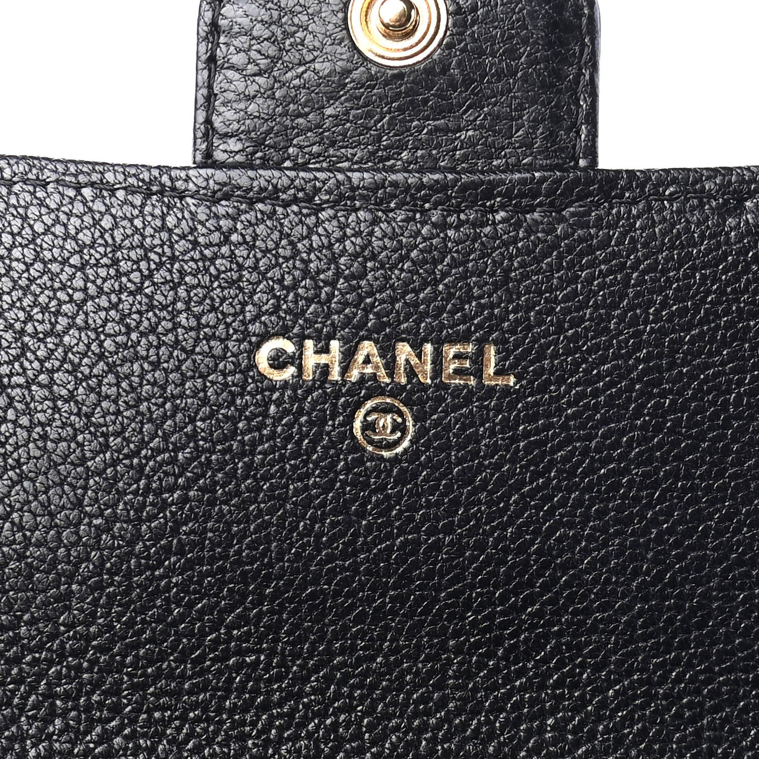Chanel Patent Goatskin Quilted Small CC Eyelet Wallet On Chain WOC Black 5 of 9