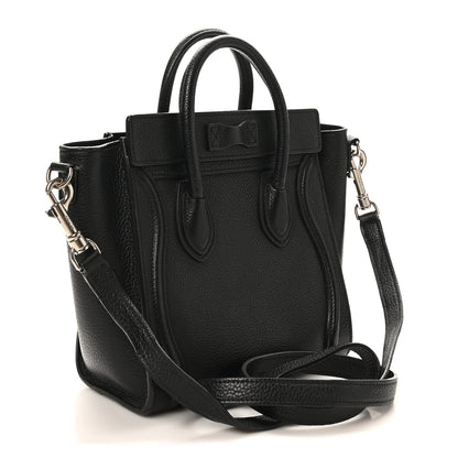 Celine Drummed Calfskin Nano Luggage Black 3 of 11