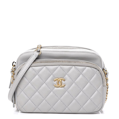Chanel Iridescent Calfskin Quilted Day Trips Camera Case Light Grey 1 of 11