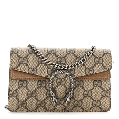 Gucci GG Supreme Monogram Super Mini Dionysus Shoulder Bag Taupe 1 of 11