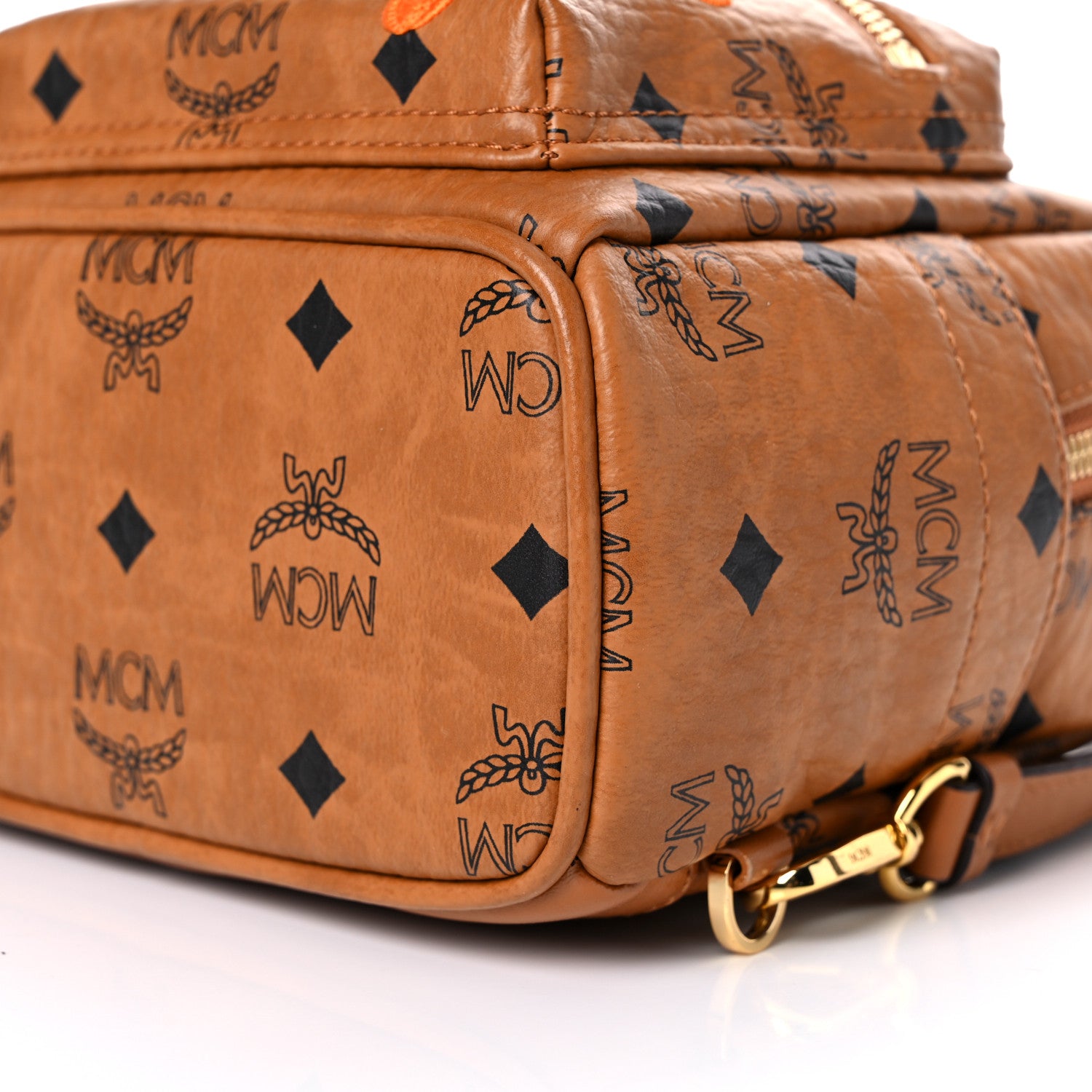 MCM Visetos X-Mini Stark Berlin Backpack Cognac 8 of 10