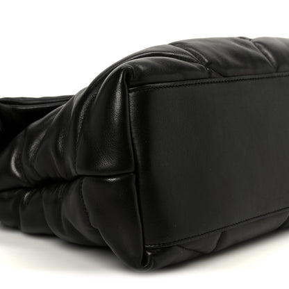 Saint Laurent Lambskin Quilted Monogram Monochrome Medium Loulou Puffer Chain Satchel Black 10 of 11