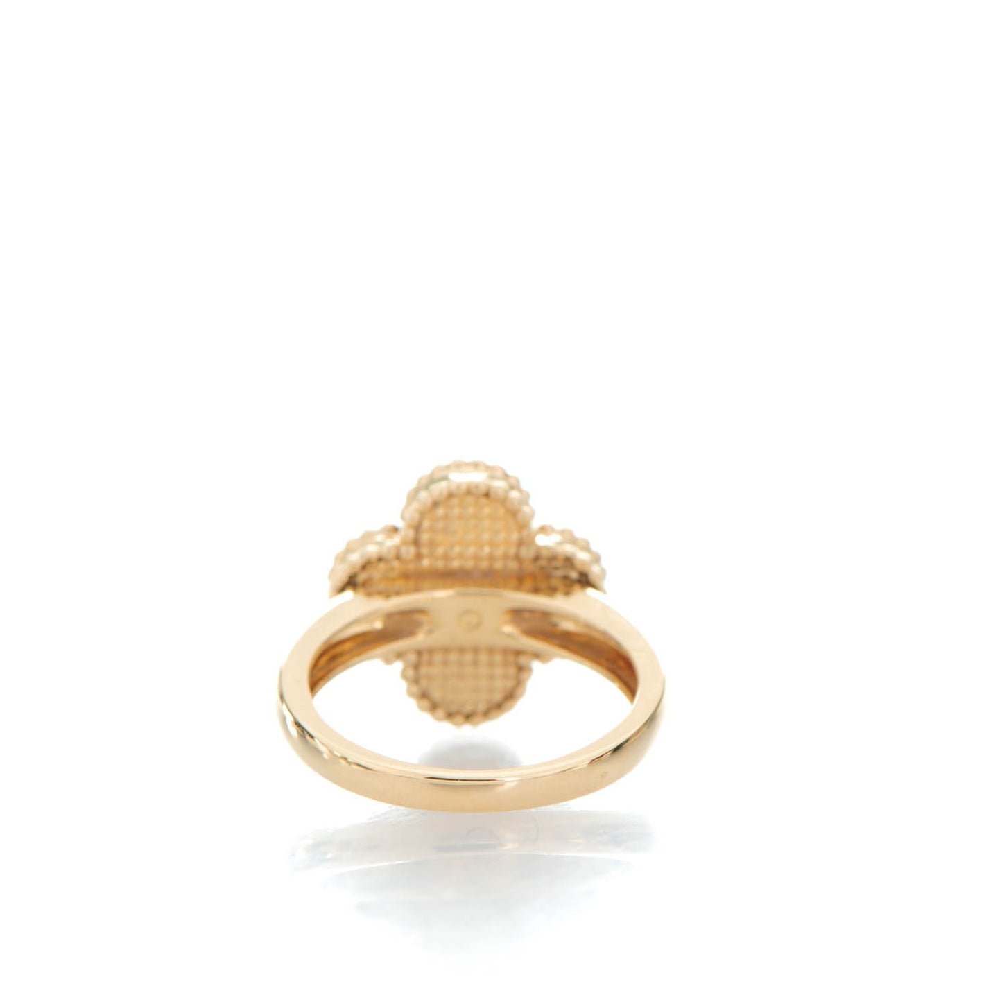 18K Yellow Gold Mother of Pearl Vintage Alhambra Ring 52 6