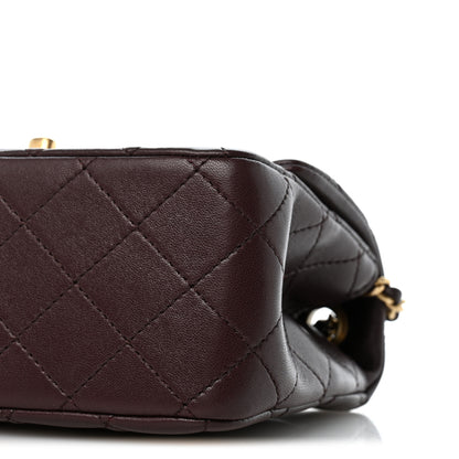 Chanel Lambskin Quilted CC Pearl Crush Mini Flap Dark Brown 10 of 12