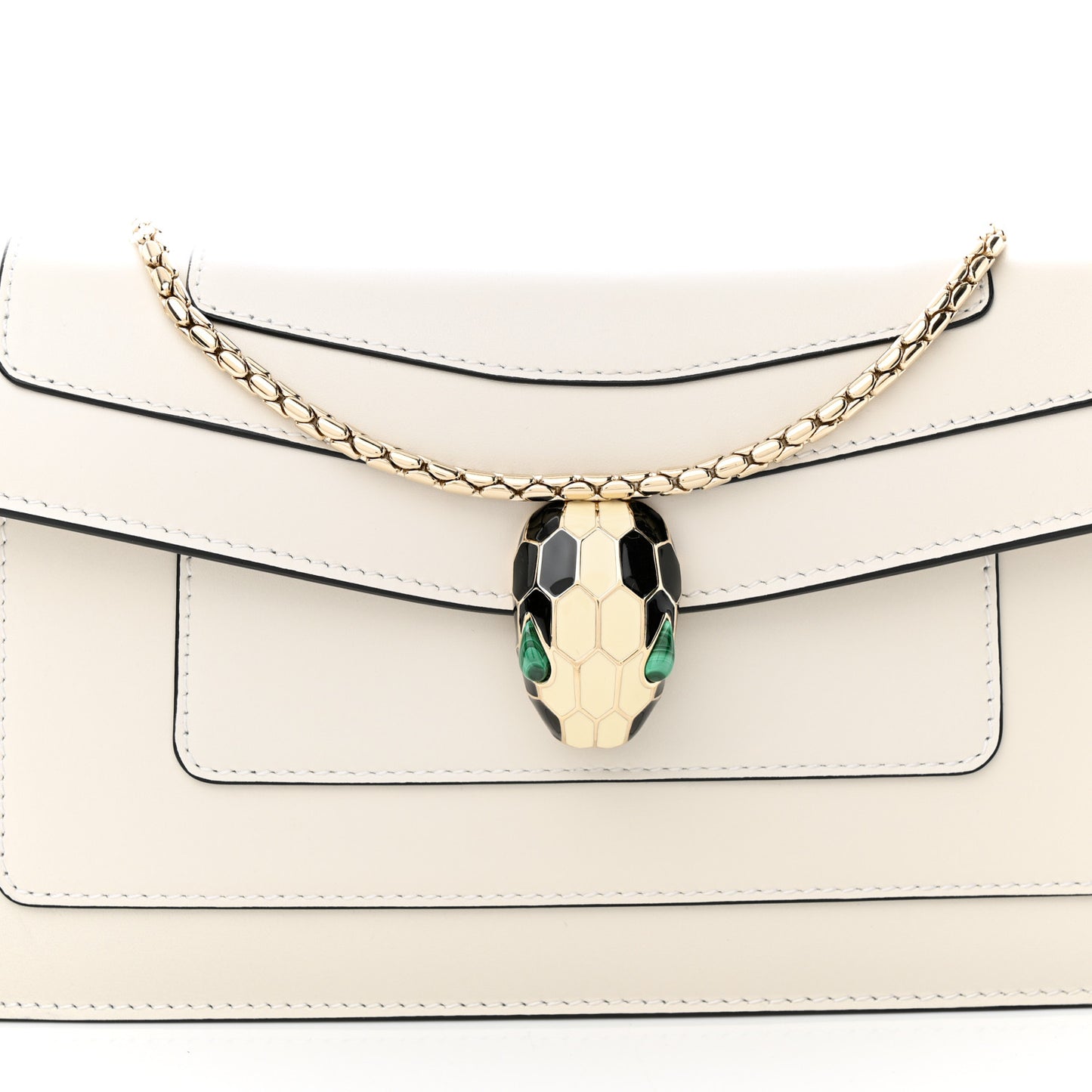 Calfskin Serpenti Forever Shoulder Bag White
