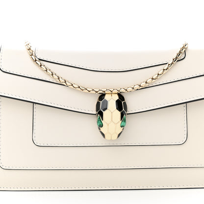 Bulgari Calfskin Serpenti Forever Shoulder Bag White 7 of 12