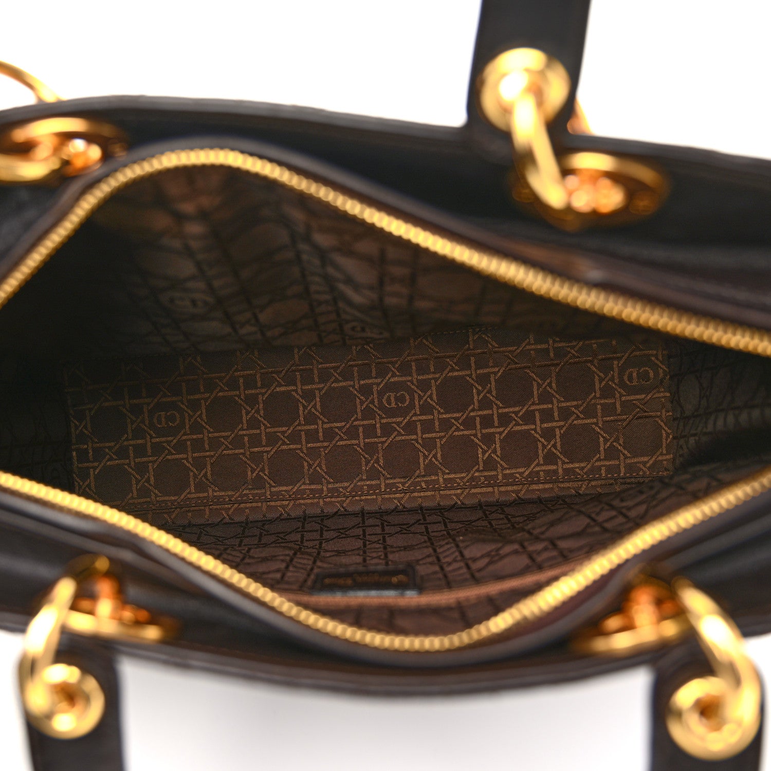 Christian Dior Lambskin Cannage Large Lady Dior Brown 5 of 10