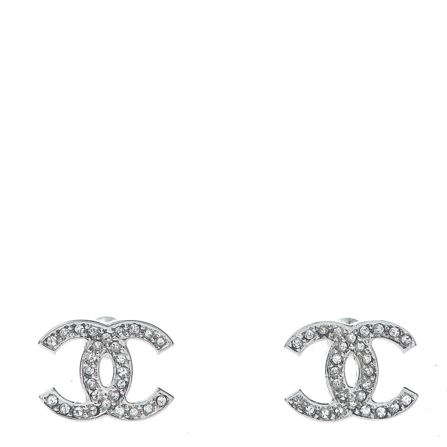 Crystal Timeless CC Earrings Silver
