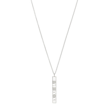 Tiffany Sterling Silver Atlas Bar Pendant Necklace 1 of 4
