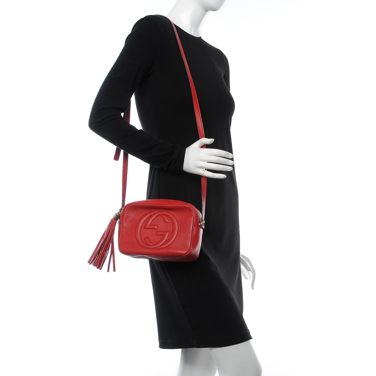 Pebbled Calfskin Small Soho Disco Bag Tabasco Red