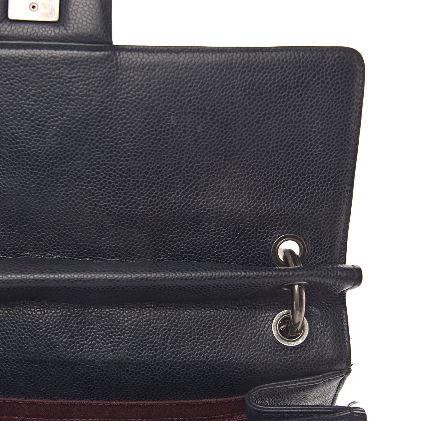 Caviar Quilted Large Retro Class Flap Dark Navy Blue