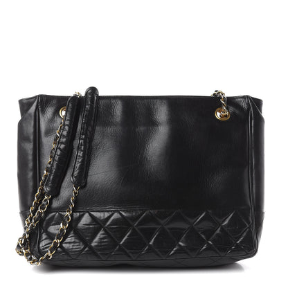 Chanel Lambskin Quilted Shopping Tote Black 1 of 5