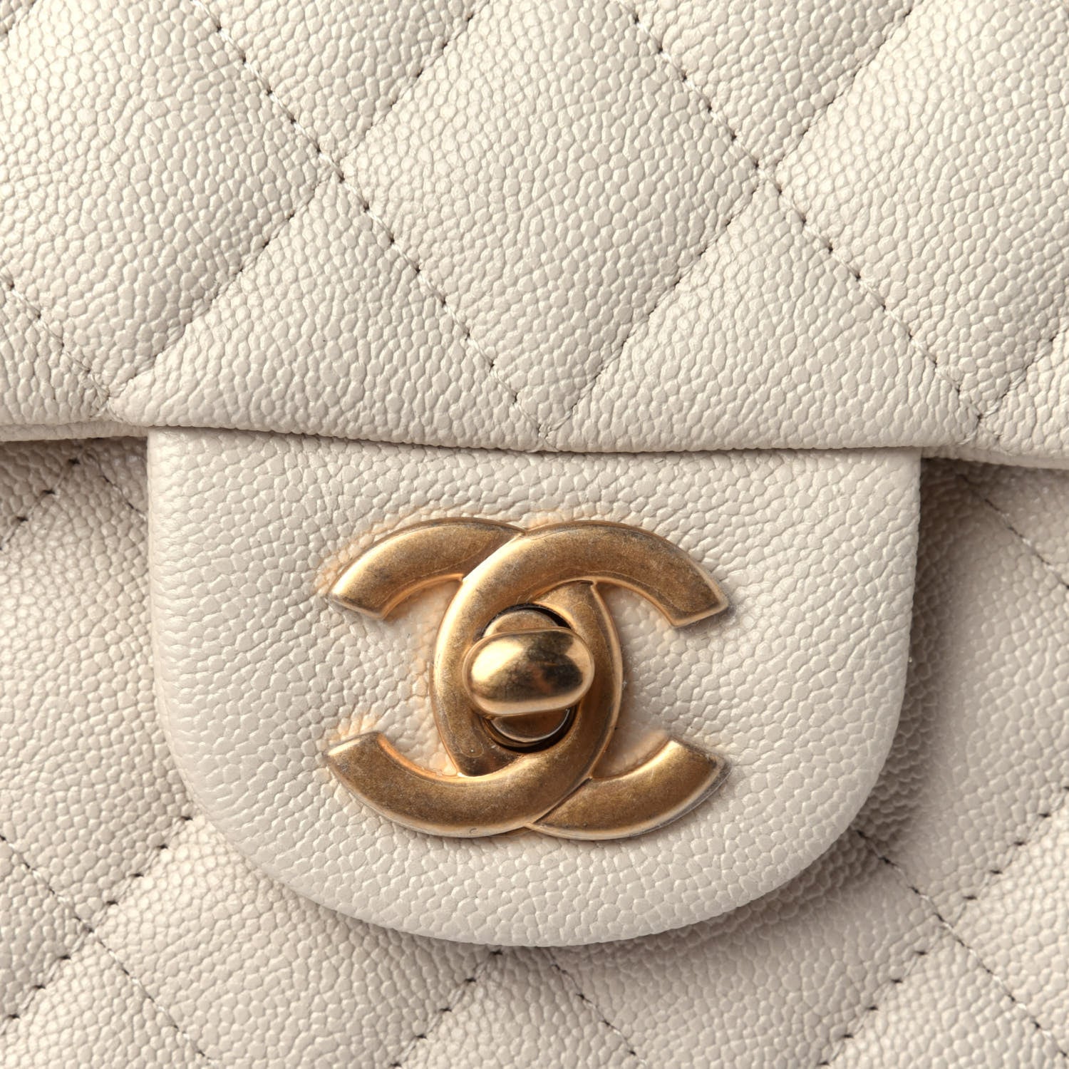 Chanel Caviar Quilted Mini Top Handle Rectangular Flap Beige 4 of 4