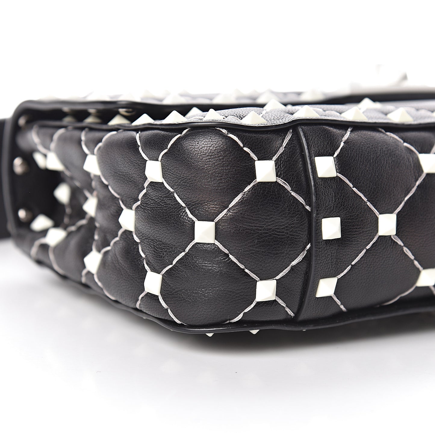 Lambskin Small Free Rockstud Spike Shoulder Bag Black