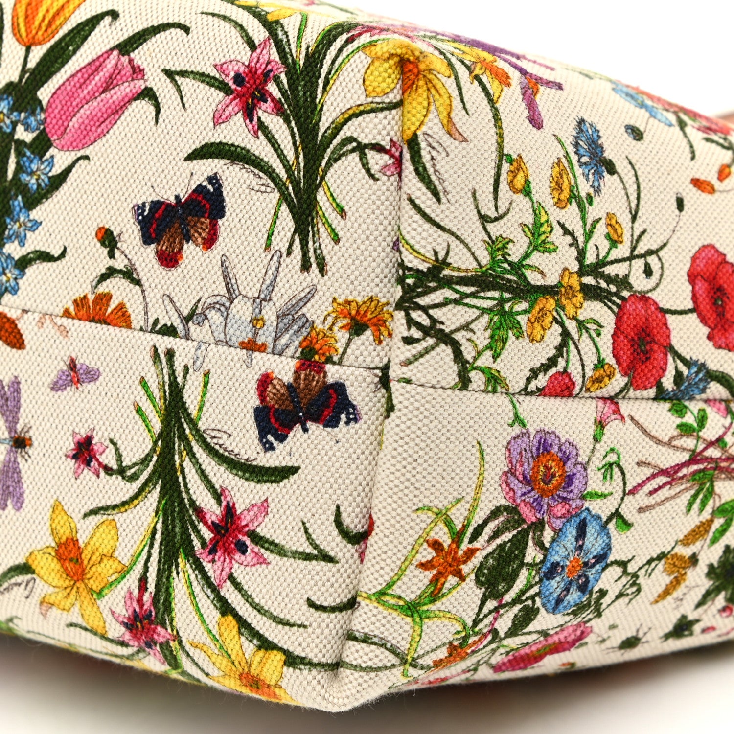 Gucci Canvas Flora Floral Medium Jolicoeur Tote White 9 of 13