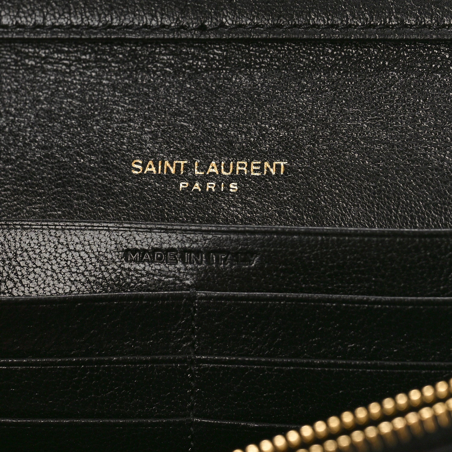 Saint Laurent Lambskin Diamond Quilted Becky Chain Wallet Black 6 of 10