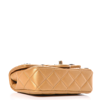 Chanel Metallic Lambskin Quilted Extra Mini Medallion Flap Gold 4 of 19