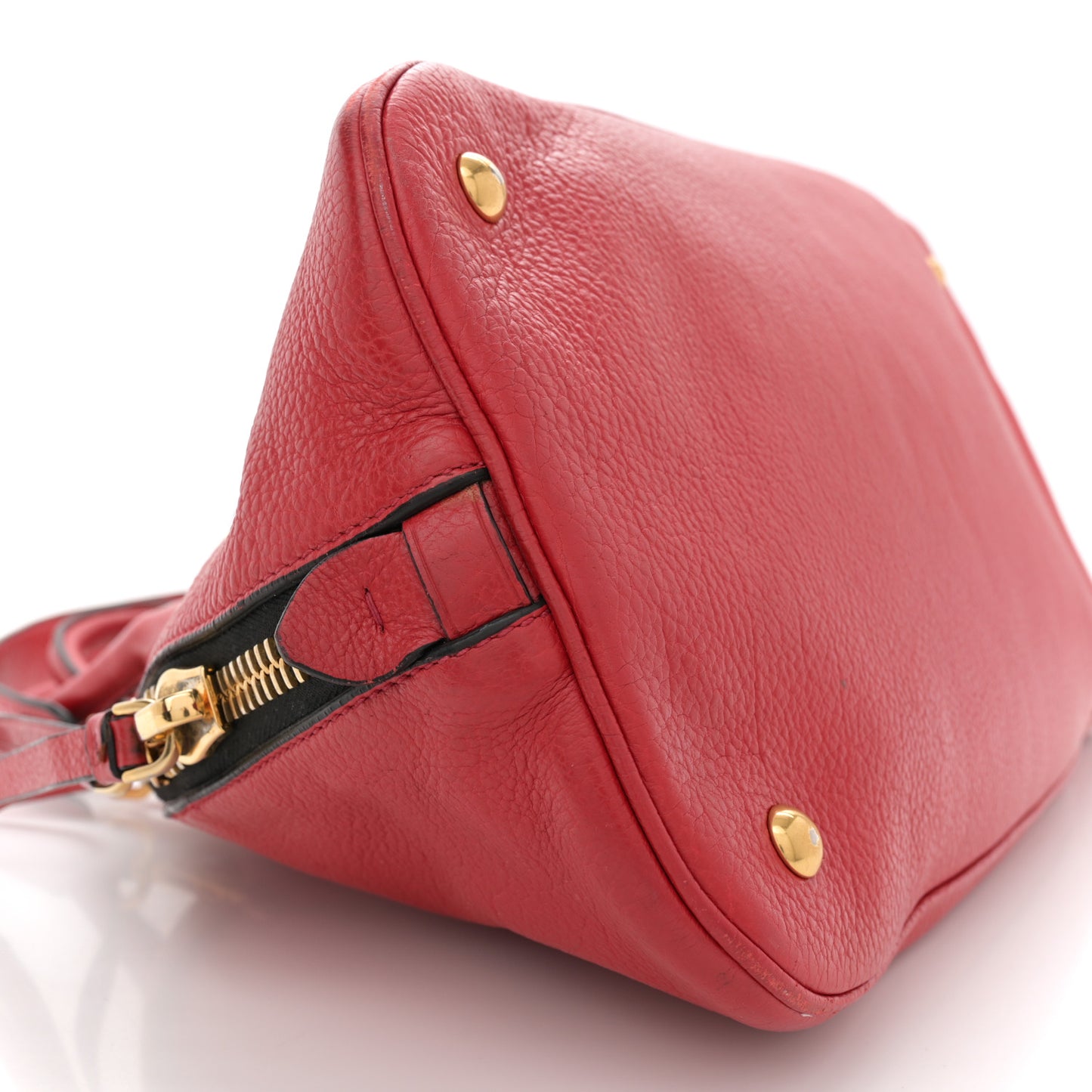 Goatskin Madras Bauletto Top Handle Tote Red