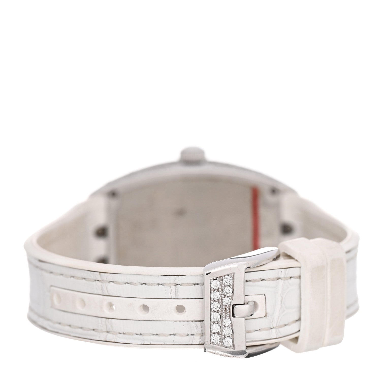 Franck Muller 18K White Gold Alligator Diamond Pave Bezel 32mm Vanguard Quartz Watch V32QZDCDCOLDRM 3 of 4