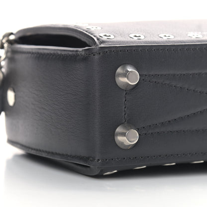 Alexander McQueen Fine Grain Goatskin Perforated Box Shoulder Bag 16 Black 9 of 11