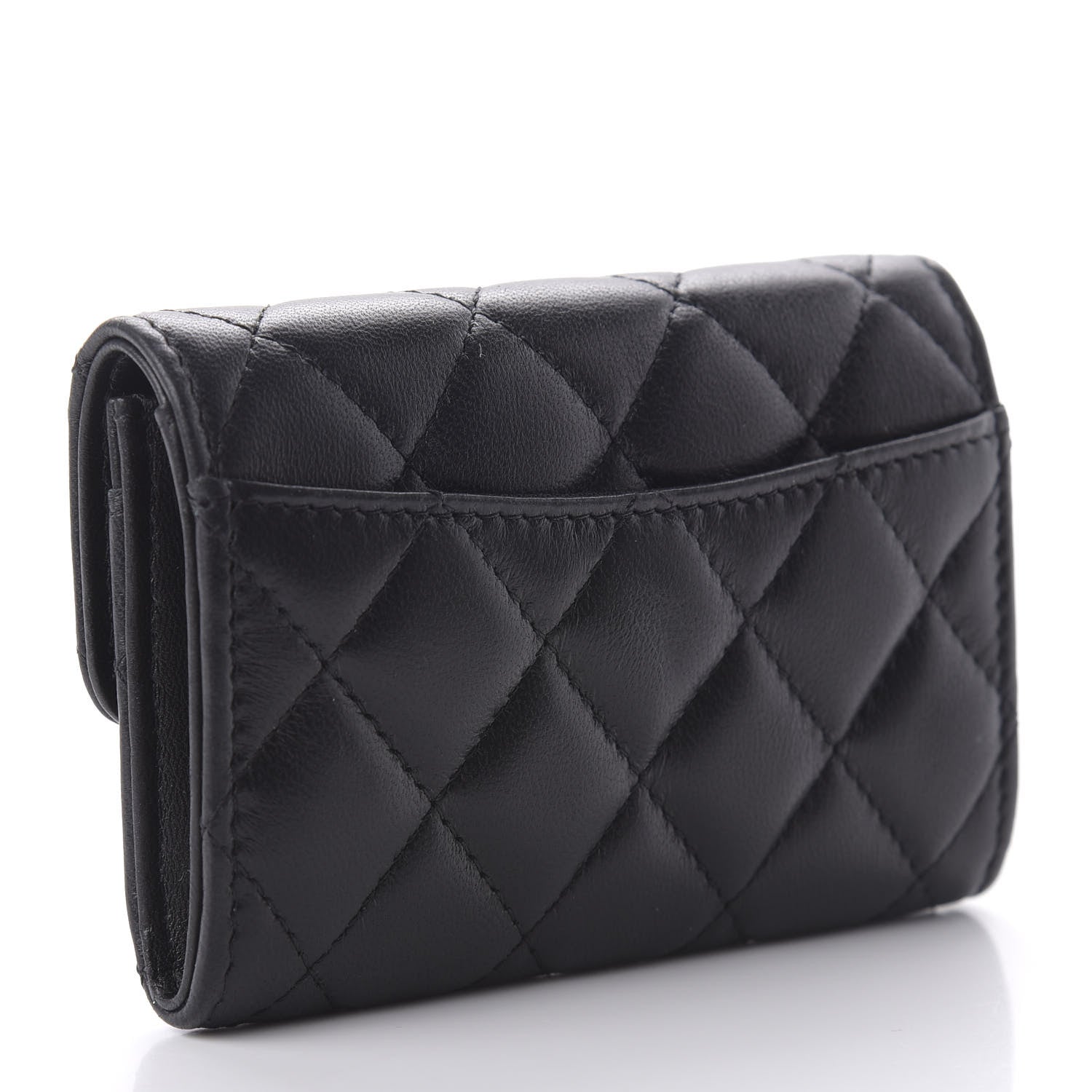 Chanel Lambskin Quilted Flap Card Holder Black 3 of 11