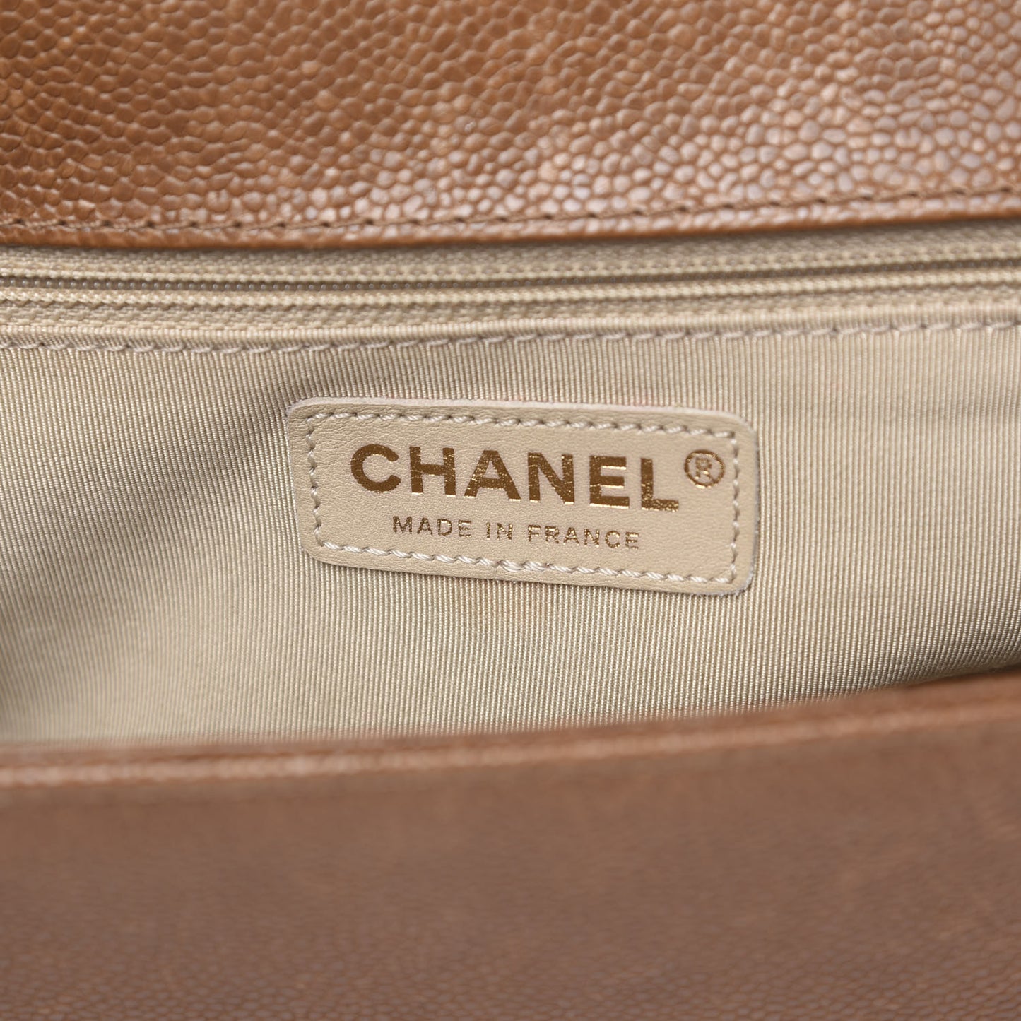 Caviar Quilted New Medium Boy Flap Light Brown