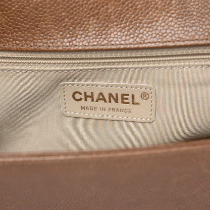 Chanel Caviar Quilted New Medium Boy Flap Light Brown 6 of 15