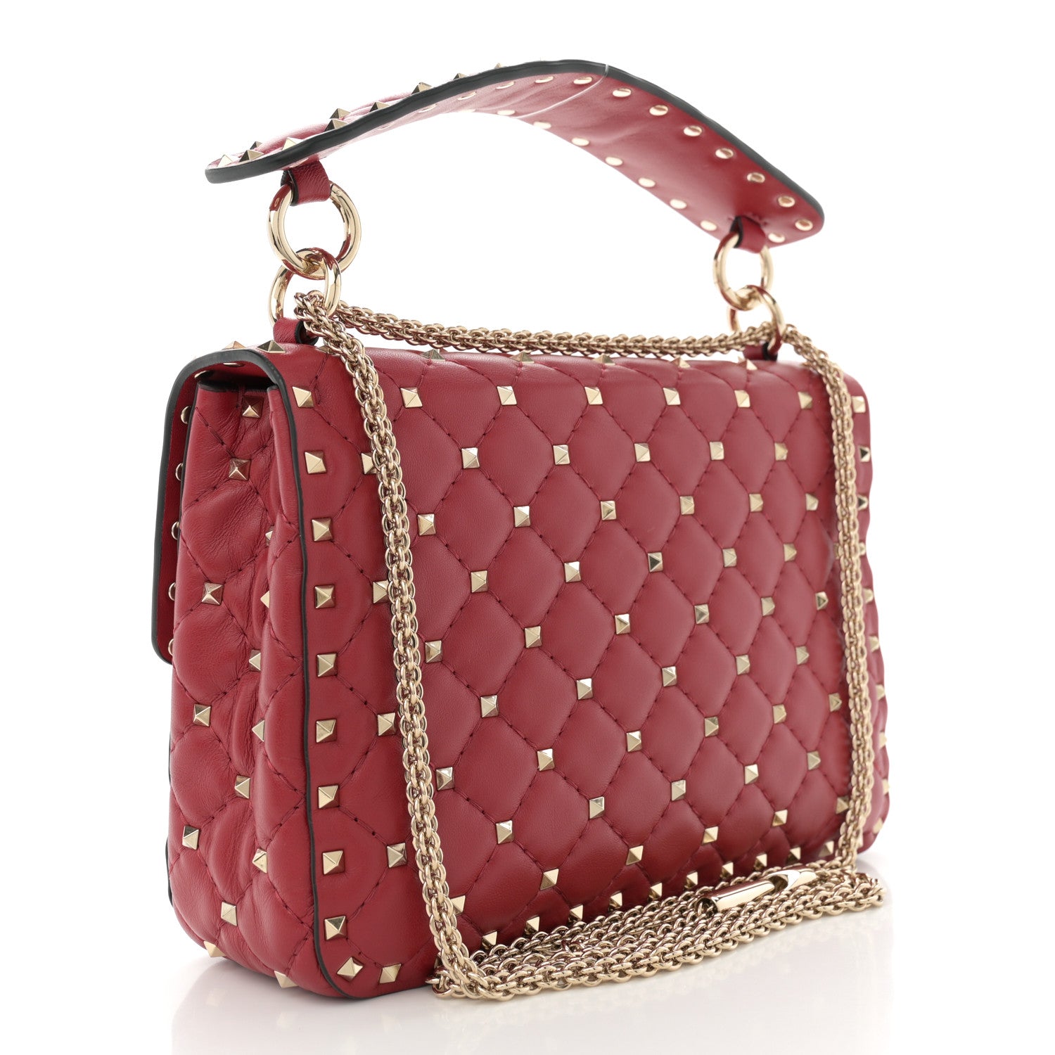 Valentino Garavani Nappa Medium Rockstud Spike Shoulder Bag Rosso Valentino 3 of 10