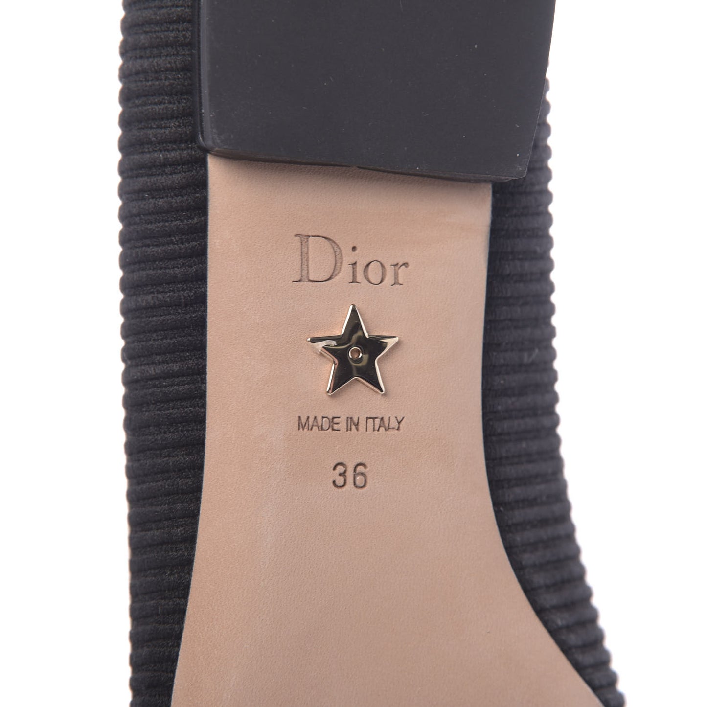 Fabric Ribbon Embroidered J'Adior Ballet Flats 36 Black