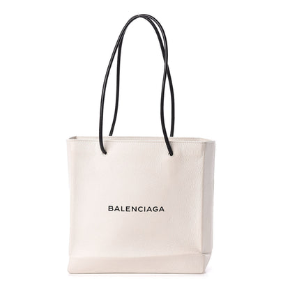 Balenciaga Calfskin Logo Small Shopping Tote White 1 of 12