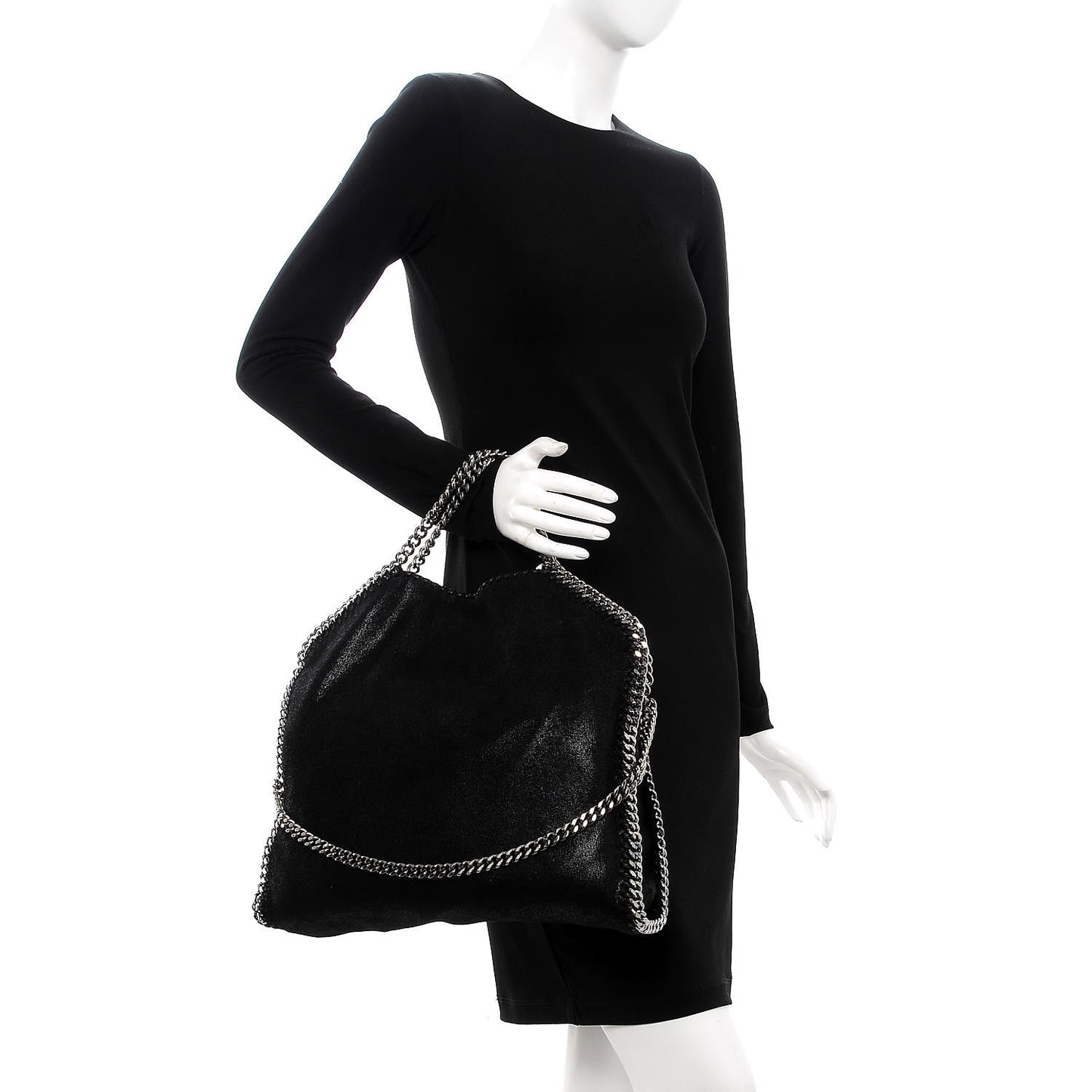 Shaggy Deer Falabella Fold Over Tote Black