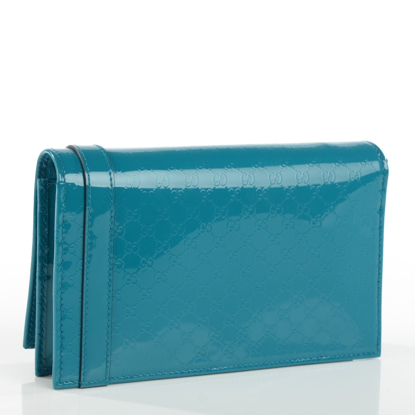 Patent Microguccissima Mini Nice Wallet Deep Cobalt