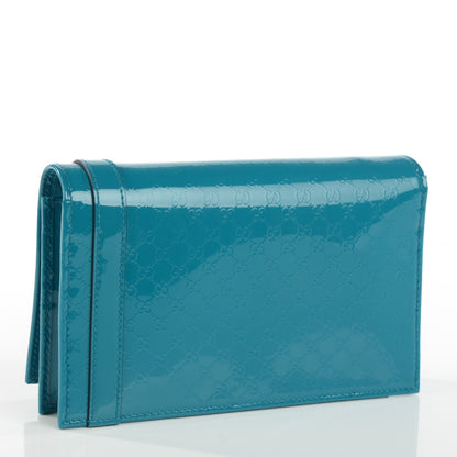 Gucci Patent Microguccissima Mini Nice Wallet Deep Cobalt 3 of 7