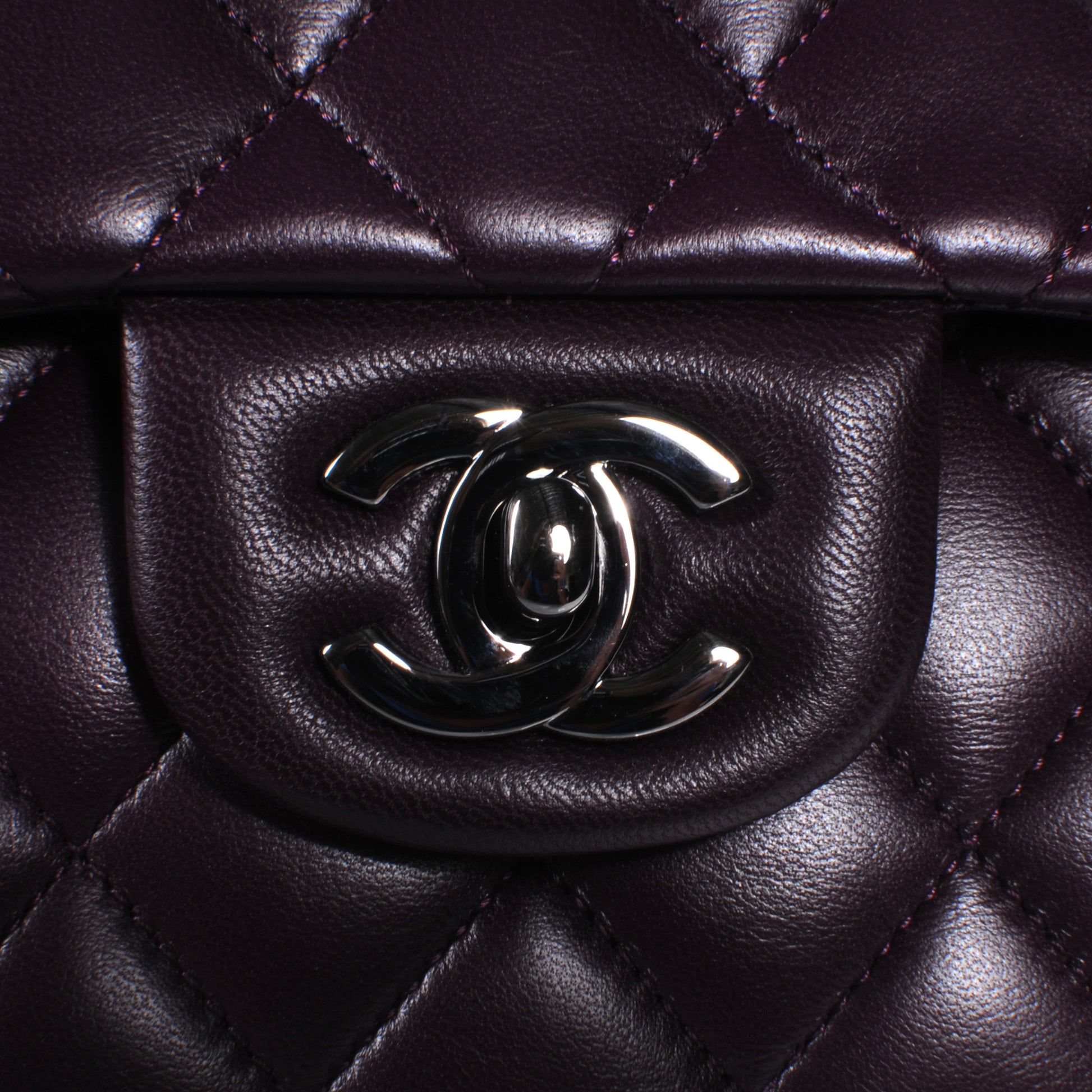 Chanel Lambskin Medium Double Flap Plum 5 of 10