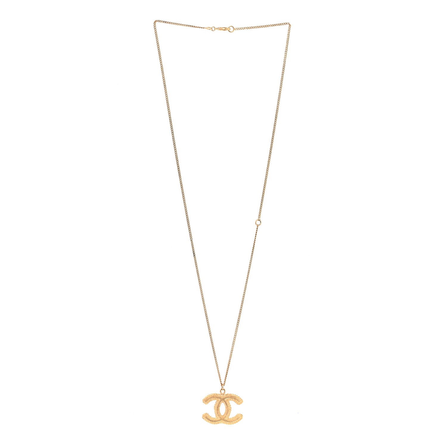 Chanel CC Necklace Matte Gold 3 of 7