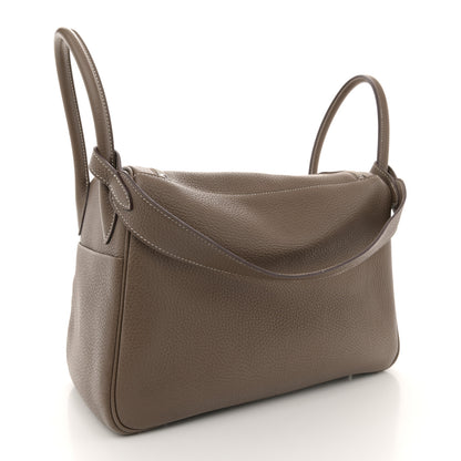 Hermes Taurillon Clemence Lindy 30 Etoupe 2 of 9
