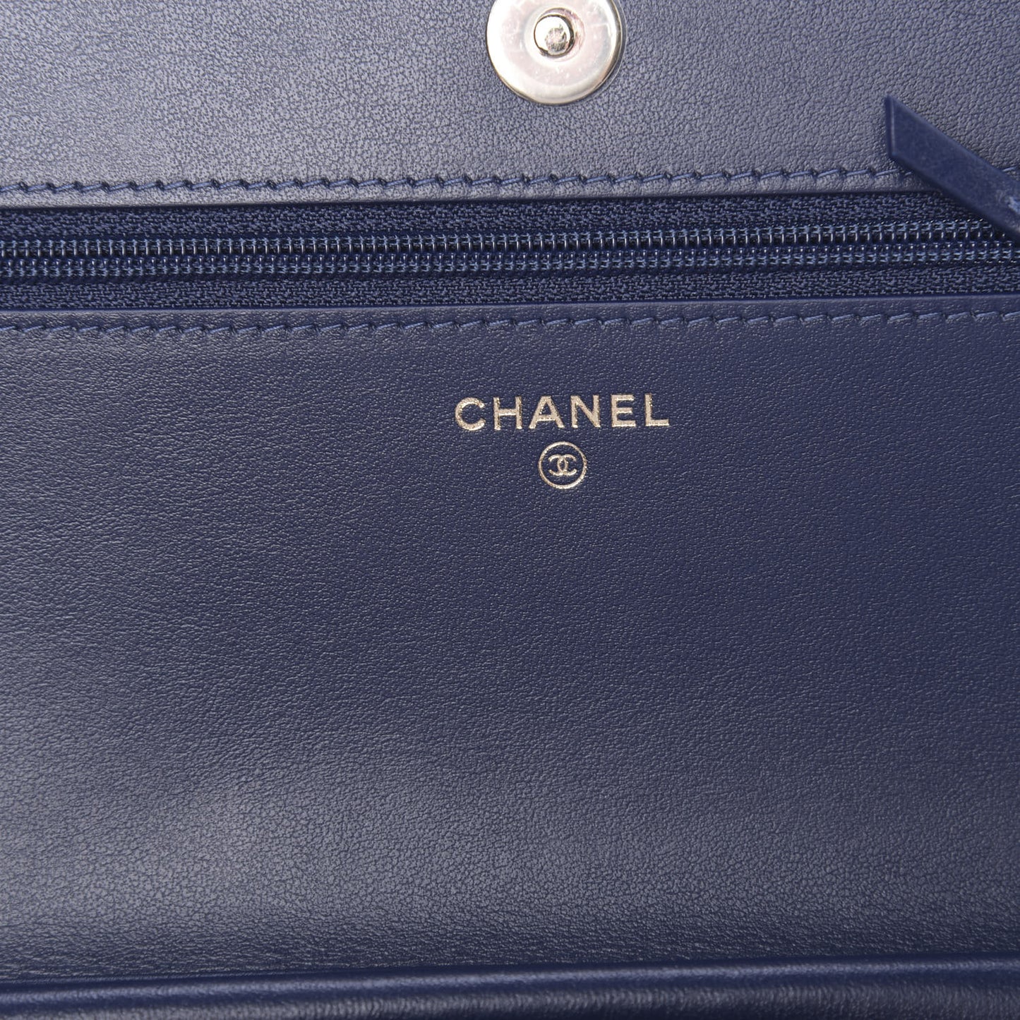 Caviar Quilted Boy Wallet On Chain WOC Navy