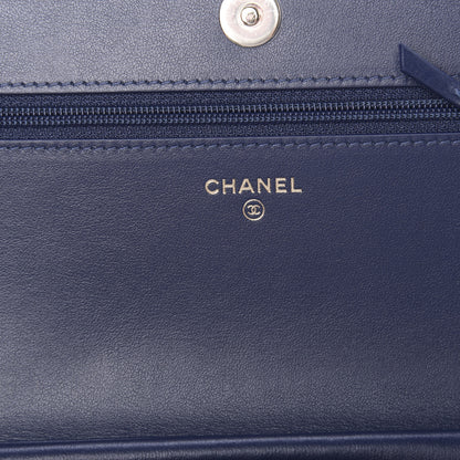 Chanel Caviar Quilted Boy Wallet On Chain WOC Navy 6 of 12