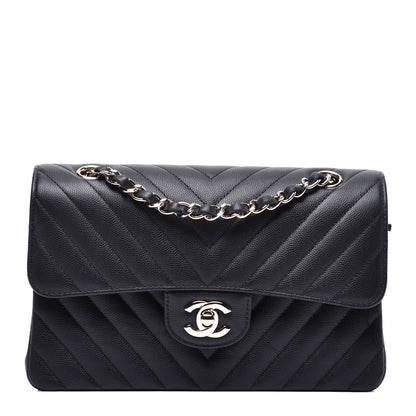 Chanel Caviar Chevron Quilted Small Double Flap Black 1 of 11