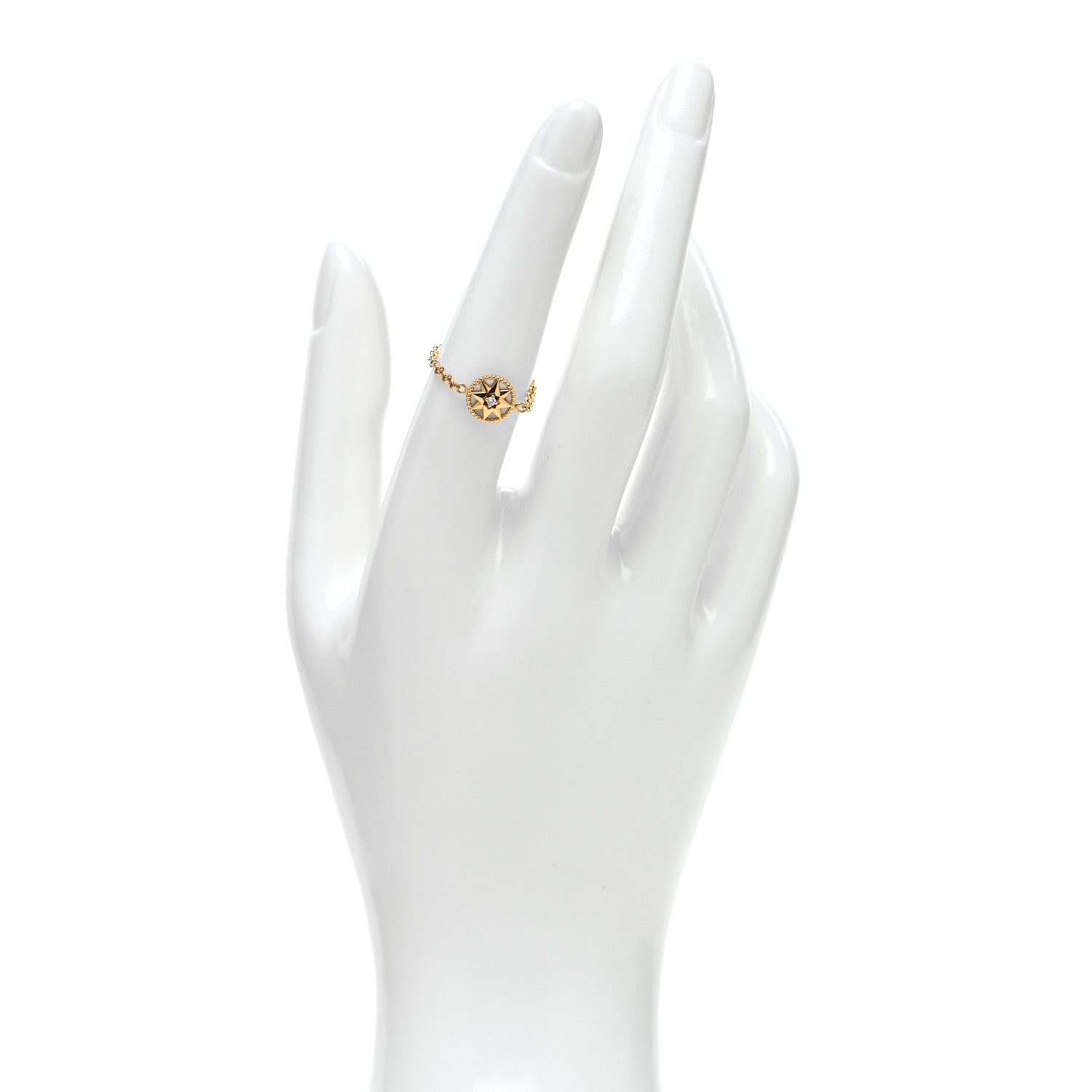 Christian Dior 18K Rose Gold Diamond Mother of Pearl Rose Des Vents Ring 52 6 2 of 5