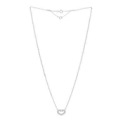 Cartier 18K White Gold Diamond Hearts and Symbols Necklace 3 of 4