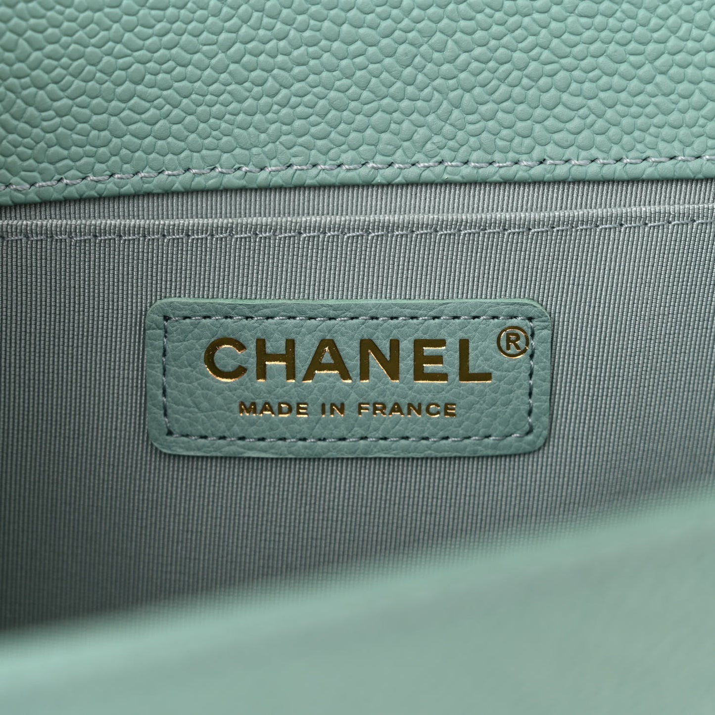 Caviar Quilted Medium Boy Flap Light Blue