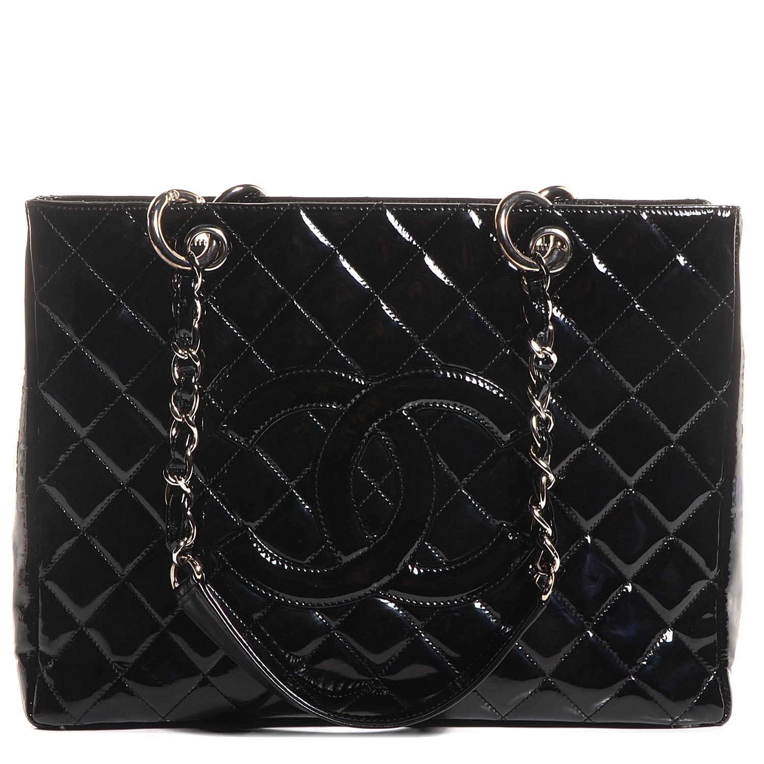 Chanel Patent Grand Shopping Tote GST Black 1 of 8