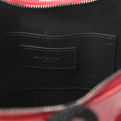 Saint Laurent Patent Crocodile Embossed Sac Coeur Heart Shaped Clutch Red 6 of 7