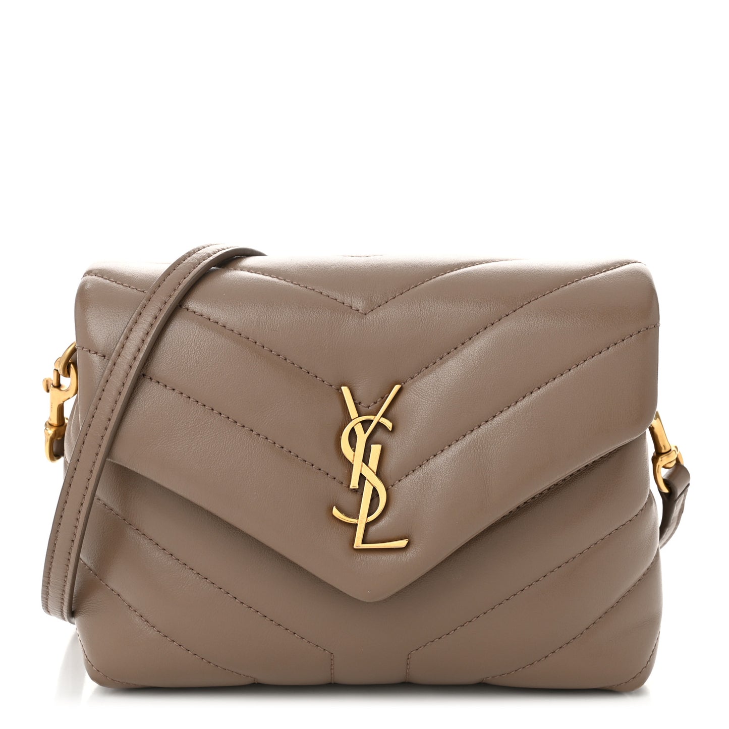 Calfskin Y Quilted Monogram Toy Loulou Crossbody Bag Dark Beige