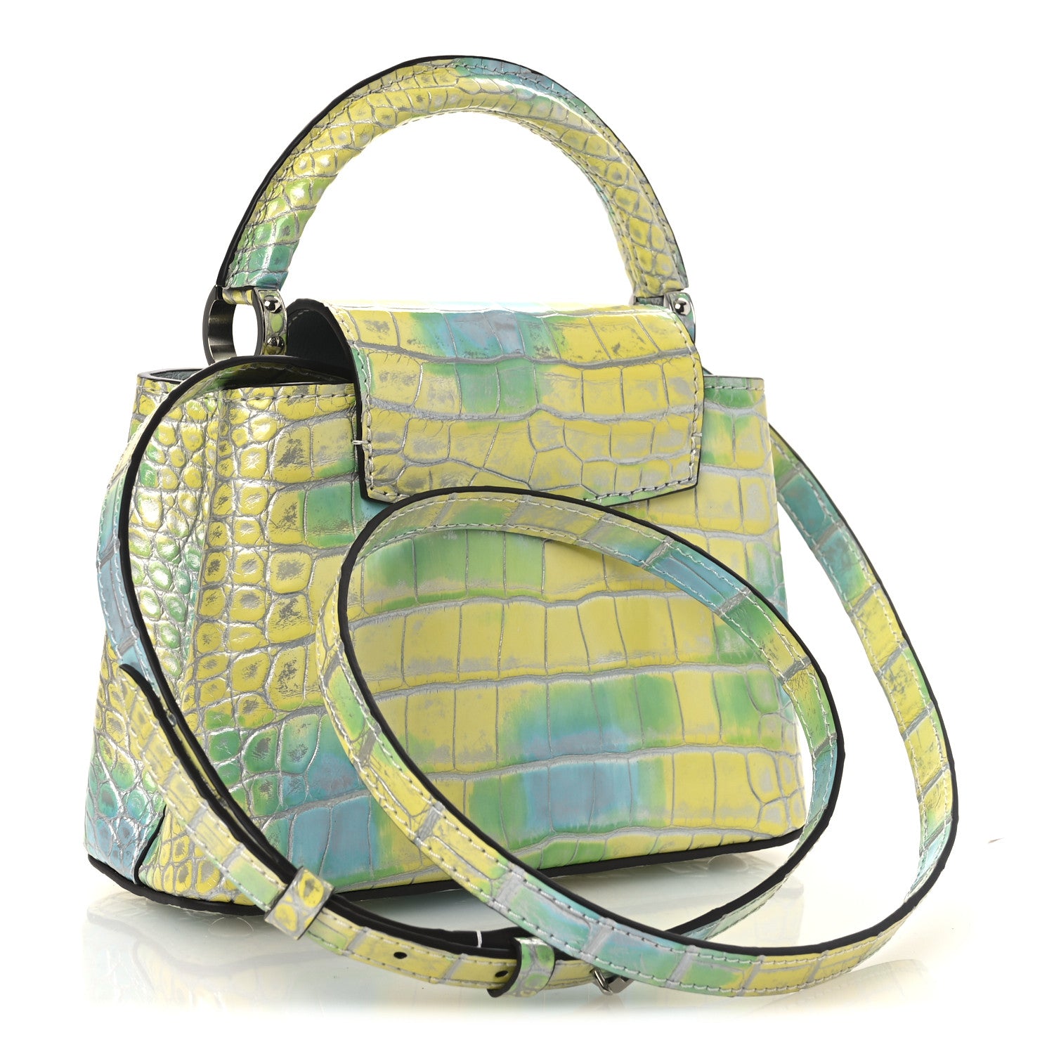 Louis Vuitton Crocodile Mini Capucines  Yellow Blue 4 of 11