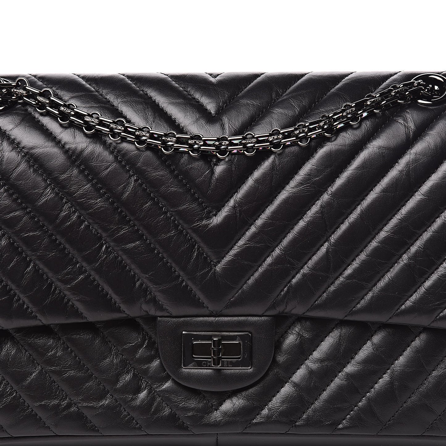 Aged Calfskin Chevron 2.55 Reissue 226 So Black
