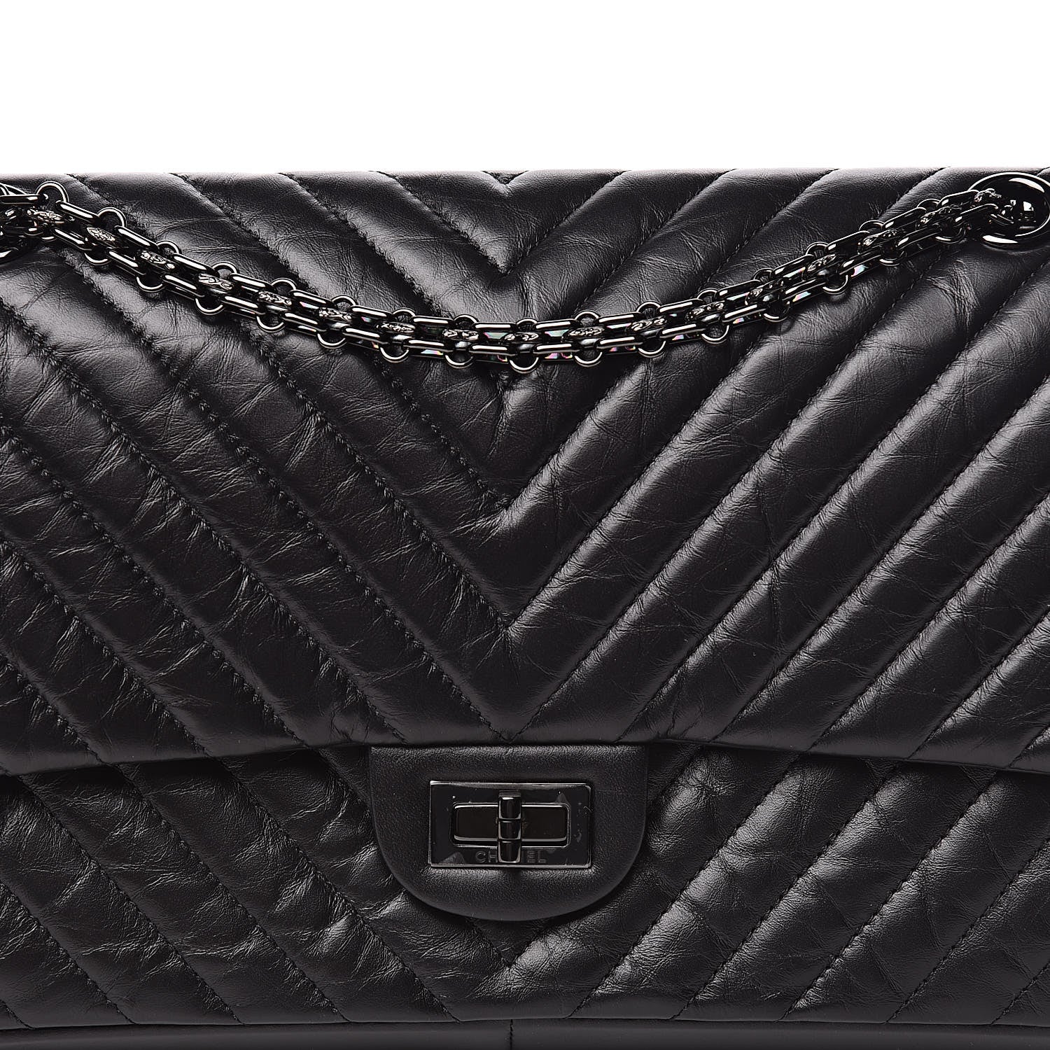Chanel Aged Calfskin Chevron 2.55 Reissue 226 So Black 10 of 11